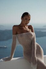 Alena Örme Uzun Plaj Elbisesi - Beyaz