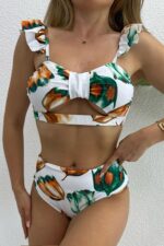 Aloha Yüksek Bel Bikini - Mavi-Beyaz - Görsel 2