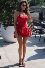 Amanda Kolsuz Mini Elbise - Kırmızı - Görsel 2