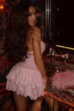 Amanda Kolsuz Mini Elbise - Pembe - Görsel 2