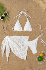 Anabella Örme Detay Bikini Set - Beyaz - Görsel 4