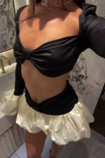 Anabelle Balon Detaylı İkili Takım - Siyah - Görsel 5