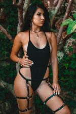 Badgirl Ukr Çiftli Bacak Kemeri - Siyah
