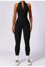 Büzgülü Jumpsuit - Siyah - Görsel 4