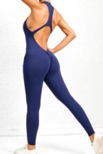 Büzgülü Jumpsuit - Lacivert - Görsel 4
