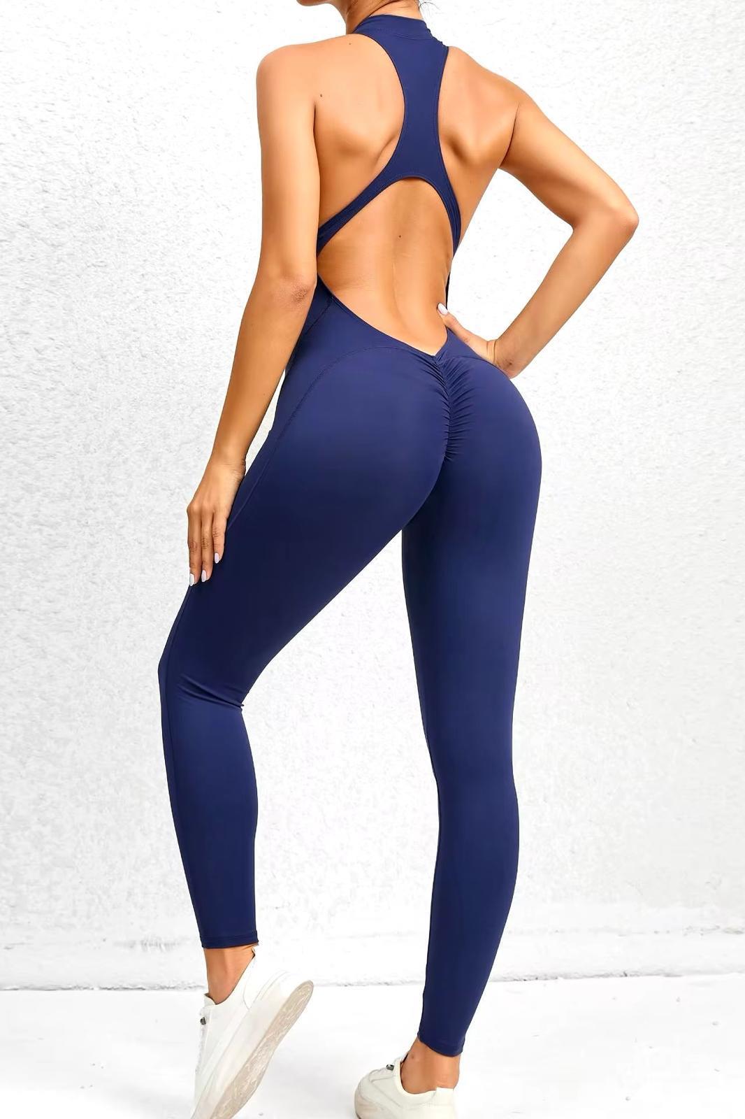 buzgulu-jumpsuit-907-92 Büzgülü Jumpsuit - Lacivert - Görsel 1