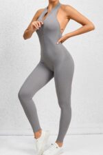 Büzgülü Jumpsuit - Gri - Görsel 2
