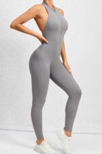 Büzgülü Jumpsuit - Gri - Görsel 3