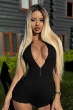 Büzgülü Jumpsuit Tayt - Siyah - Görsel 3