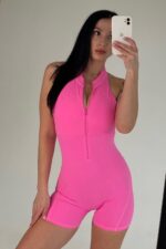 Büzgülü Jumpsuit Tayt - Pembe - Görsel 4