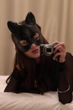 Cat Woman Deri Maske - Siyah - Görsel 5
