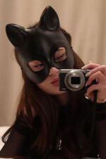 Cat Woman Deri Maske - Siyah