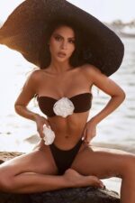 Cindy Straplez Güllü Bikini - Siyah