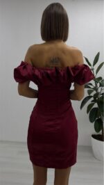 Darell Rose Elbise - Bordo - Görsel 4