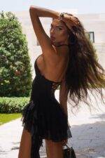 Dasha Pilly Mini Elbise - Siyah - Görsel 3