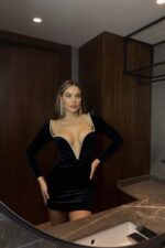 Diana Luxury Stone Elbise - Siyah - Görsel 2