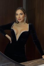 Diana Luxury Stone Elbise - Siyah - Görsel 3
