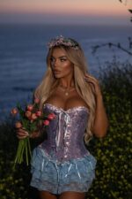 Enissa İşlemeli Korse - Lila-Mavi - Görsel 6