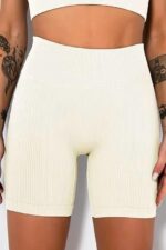 Fitilli Yoga Şort - Beyaz