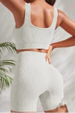 Fitilli Yoga Şort - Beyaz - Görsel 3