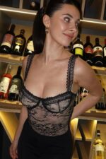 Flori Dantel Bodysuit - Siyah - Görsel 4