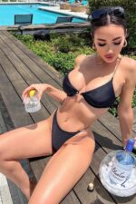 Gold Zincir Askılı Bikini - Siyah
