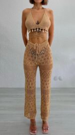 Hanna Beach Pantolon Set - Bej - Görsel 4