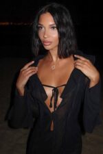 İsabella Bağcıklı Plaj Elbisesi - Siyah - Görsel 4