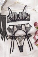 Isabella Dantel Jartiyer Set - Siyah - Görsel 6