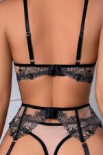 Isabella Dantel Jartiyer Set - Siyah - Görsel 5