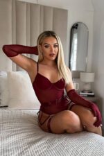 Jartiyerli Luxury Bodysuit - Bordo - Görsel 3