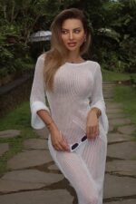 Katrin Örme Plaj Elbisesi - Beyaz - Görsel 4