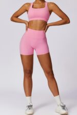 Kısa Popita Gym Tayt Şort - Pembe - Görsel 2