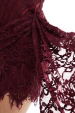 Korsetta Luxury Elbise - Bordo - Görsel 4