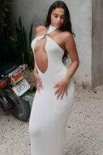 Kristina Elegant Elbise - Beyaz - Görsel 3