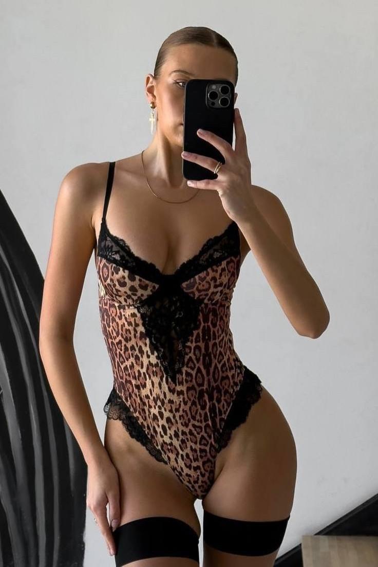 lace-leo-bodysuit-4-45d2 Lace Leo Bodysuit - Kahverengi-Siyah - Görsel 1
