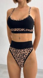 Leo High Bikini - Kahverengi-Beyaz - Görsel 3