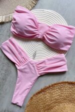 Lily Brazilian Straplez Bikini - Toz-Pembe - Görsel 4