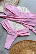 Lily Brazilian Straplez Bikini - Toz-Pembe - Görsel 3
