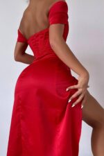 Luxury Anetta Elbise - Kırmızı - Görsel 3