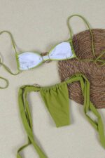 Metal İstiridye Brezilian Bikini - Yeşil - Görsel 3