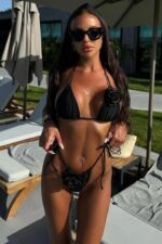 Natalia Güllü Üçgen Bikini - Siyah