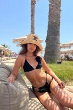 Natalia Güllü Üçgen Bikini - Siyah - Görsel 5