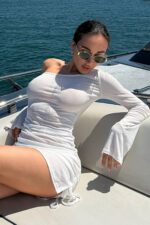 Nina Büzgülü Plaj Elbisesi - Beyaz - Görsel 2