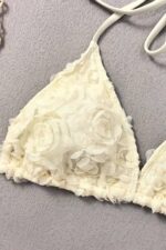 Pina Güllü Brazilian Bikini Set - Krem - Görsel 3
