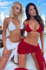 Pina Güllü Brazilian Bikini Set - Kırmızı - Görsel 2