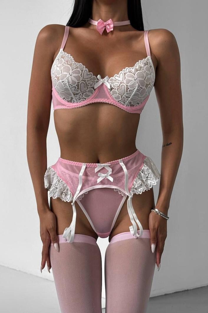 pink-princess-jartiyer-takim-77370a Pink Princess Jartiyer Takım - Pembe - Görsel 1