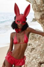 Rabbit Tavşan Maske Mat - Kırmızı