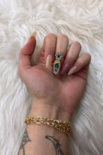 Rosing Nail Ring - Yeşil - Görsel 6