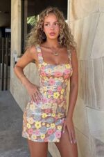 Sardinia Pullu Luxury Elbise - Renkli